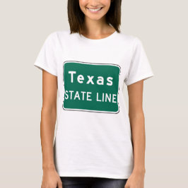Texas Staat Line Road-Zeichen T-Shirt