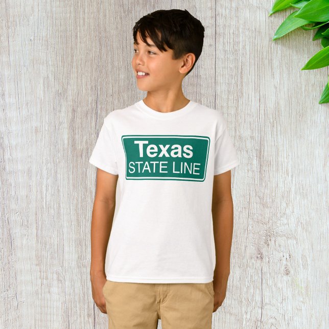 Texas Staat Line Road-Zeichen T-Shirt (Von Creator hochgeladen)