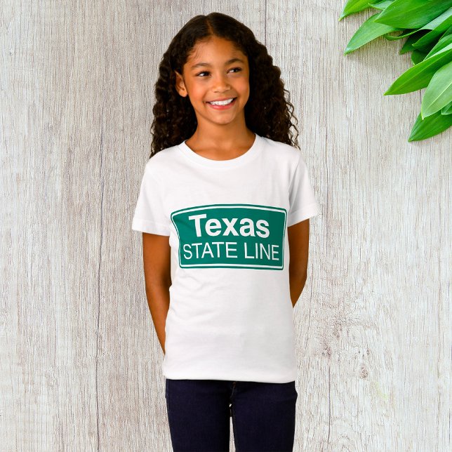 Texas Staat Line Road-Zeichen T-Shirt (Von Creator hochgeladen)