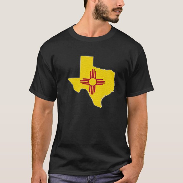TEXAS STAAT MAP NEUE MEXIKO NM Flag Roots Men Wome T-Shirt (Vorderseite)