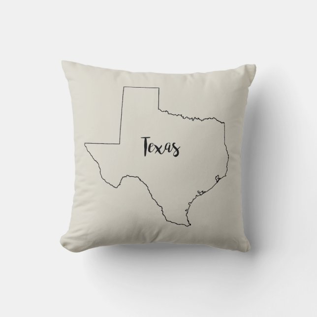Texas Staat Map Throw Kissen (Vorderseite)