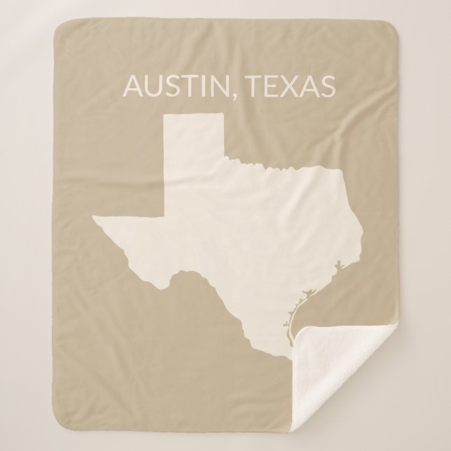 Texas Staat Map Wohngestaltung Sherpadecke (Vorderseite)