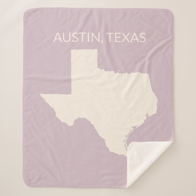 Texas Staat Map Wohngestaltung Sherpadecke (Vorderseite)