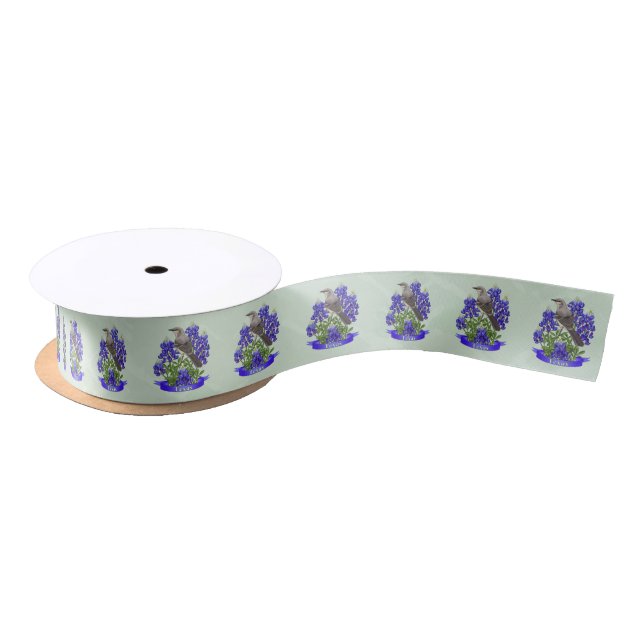 Texas Staat Mockingbird & Bluebonnet Blume Satinband (Spule)