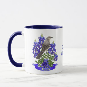 Texas Staat Mockingbird & Bluebonnet Blume Tasse