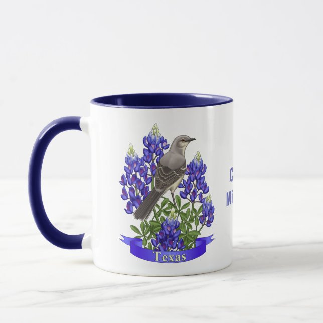 Texas Staat Mockingbird & Bluebonnet Blume Tasse (Links)