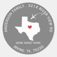 TEXAS-Staat | Neue Zuhause-Adressenaufkleber