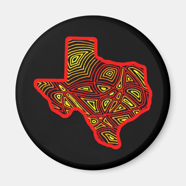 Texas Staat Scribbleprint Magnet (Vorne)