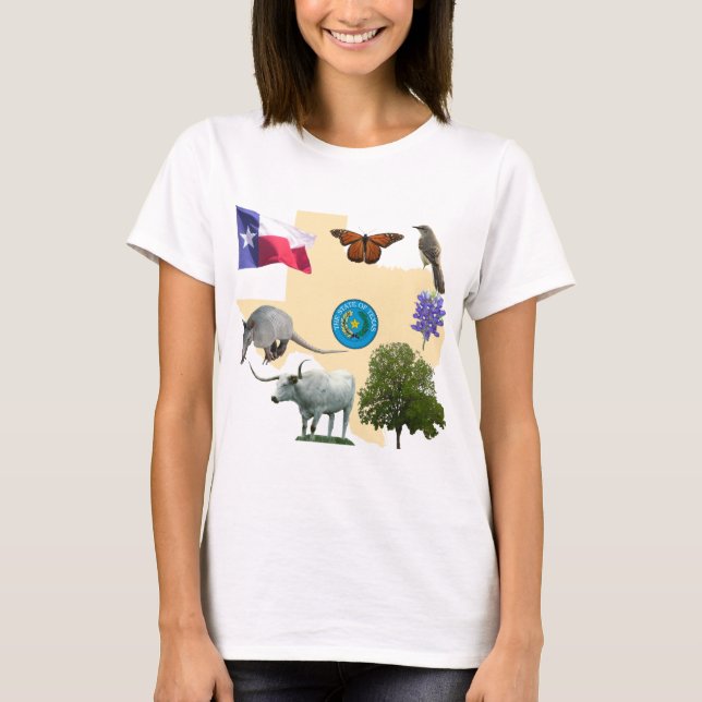 Texas Staat Symbole T-Shirt (Vorderseite)