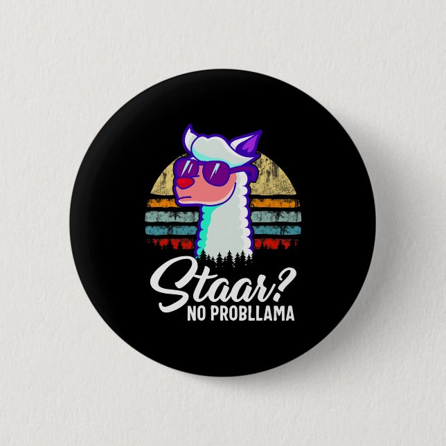 Texas Staat Test Day Llama Alpaca für Studenten Button (Vorderseite)