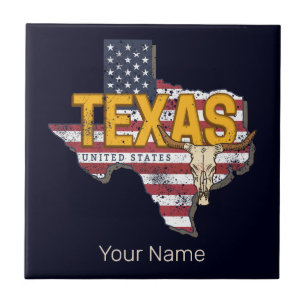Texas Staat United Staaten Retro Map Vintag USA Fliese