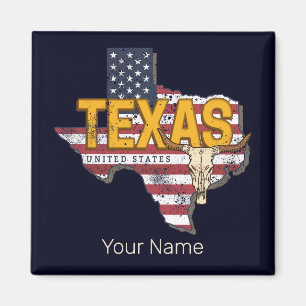 Texas Staat United Staaten Retro Map Vintag USA Magnet