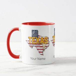 Texas Staat United Staaten Retro Map Vintag USA Tasse