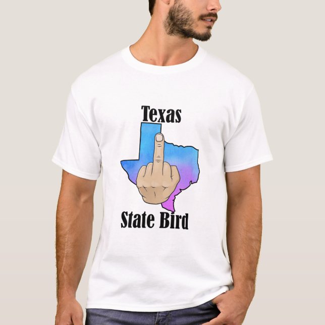 Texas Staat Vogel T - Shirt Mittelfinger (Vorderseite)