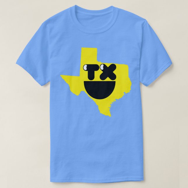 Texas Staaten von Happynes Texas lächelnd Gesicht T-Shirt (Design vorne)