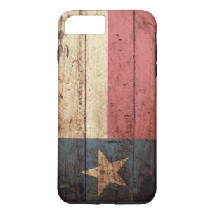 Texas-Staats-Flagge auf altem hölzernem Korn iPhone 8 Plus/7 Plus Hülle
