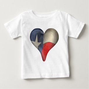 Texas-Staats-Flagge in einem Herzen Baby T-shirt