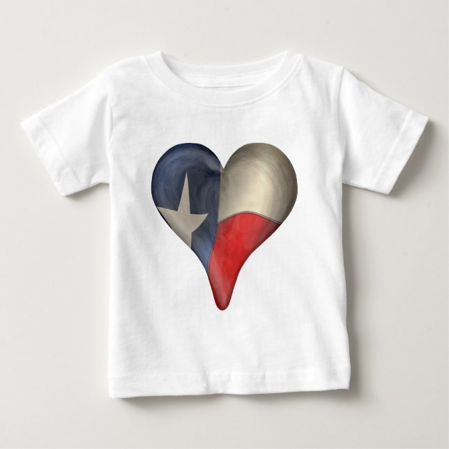 Texas-Staats-Flagge in einem Herzen Baby T-shirt (Vorderseite)