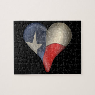 Texas-Staats-Flagge in einem Herzen Puzzle