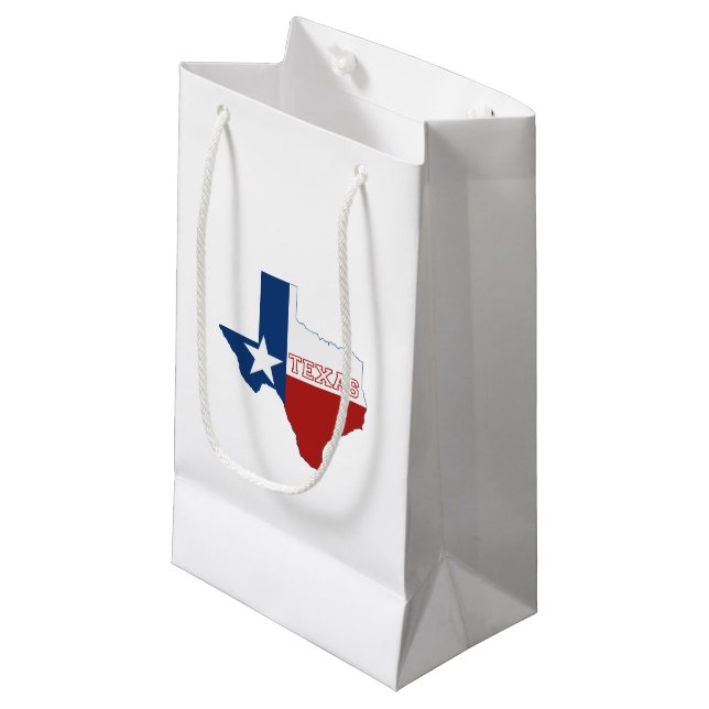 Texas-Staats-Flagge und Karte Kleine Geschenktüte (Vorderseite Schrägansicht)