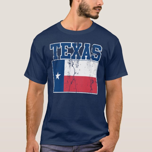 Texas-Staats-Flaggen-T - Shirt (beunruhigt) (Vorderseite)