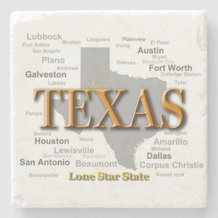 Texas-Staats-Karte Steinuntersetzer