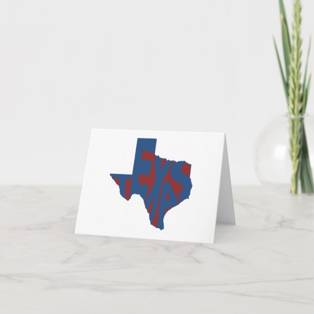 Texas-Staats-Namen-Wort-Kunst-blaue Anmerkung Karte (Vorderseite)