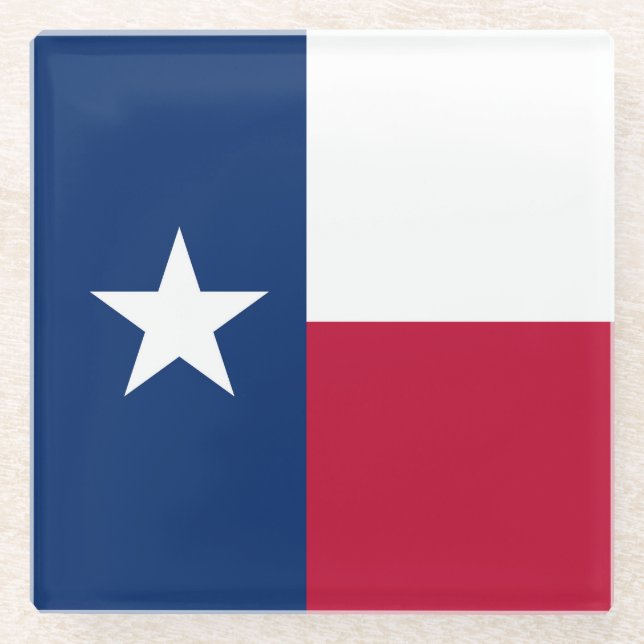 Texas-Staatsflagge - hochwertige authentische Glasuntersetzer (Vorderseite)
