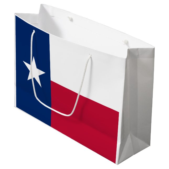 Texas-Staatsflagge - hochwertige authentische Große Geschenktüte (Vorderseite Schrägansicht)