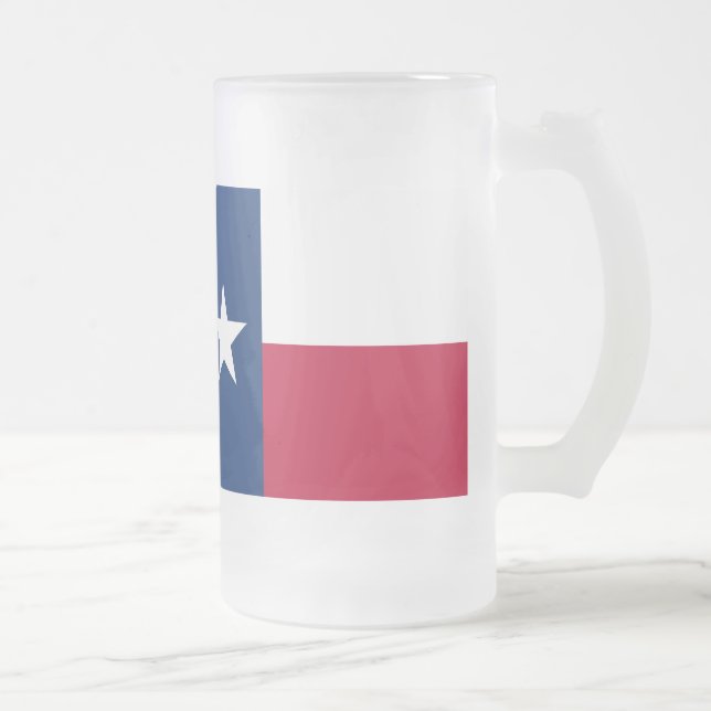 Texas-Staatsflagge - hochwertige authentische Mattglas Bierglas (Rechts)