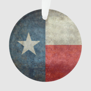 Texas Staatsflagge im Vintage Retro-Stil als Baums Ornament