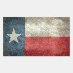 Texas Staatsflagge im Vintage Retro-Stil Rechteckiger Aufkleber