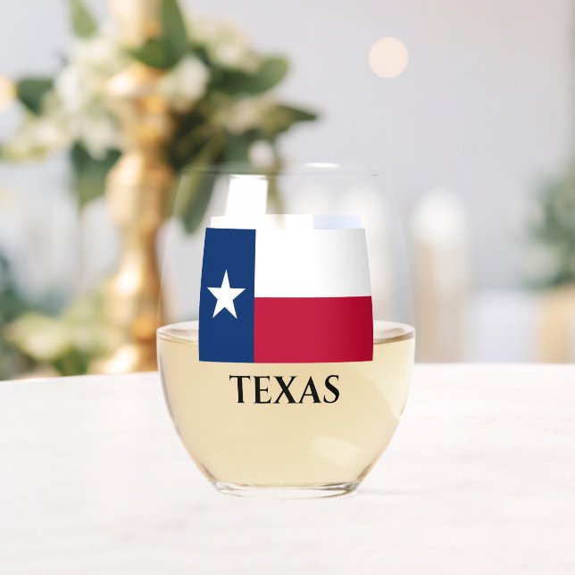Texas-Staatsflagge personalisiertes Edelweinglas Weinglas Ohne Stiel (Insitu (Hochzeit))