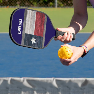 Texas Staatsflagge rustikalen Stil dunkelblau füge Pickleball Schläger