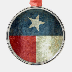 Texas-Staatsflagge - vertikale Fahnenart Silbernes Ornament