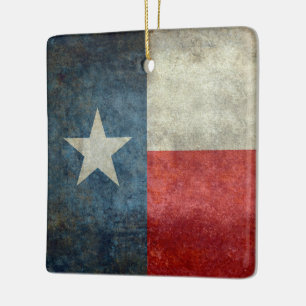 Texas Staatsflagge vintage retro Weihnachtsdekorat Keramikornament