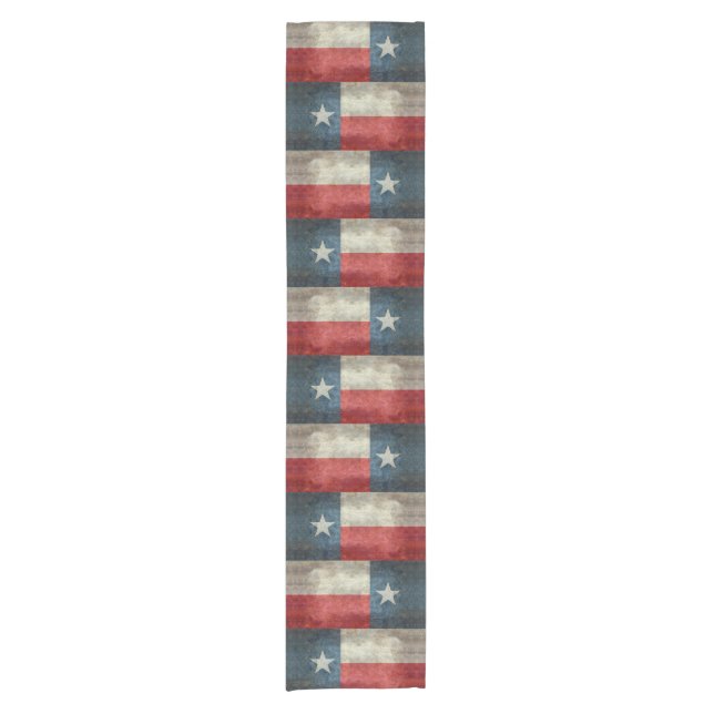 Texas-Staatsflagge Vintager retro Tabellenläufer Kurzer Tischläufer (Vorderseite)
