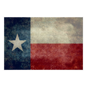 Texas-Staatsflagge, Vintages retro Artkunstplakat Poster