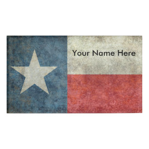 Texas-Staatsflagge Vintages retro NamensAbzeichen Namenschild