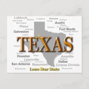 Texas Staatsstolz Map Silhouette Postkarte