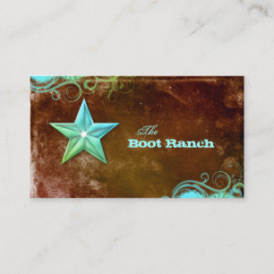 Texas Star Business Card Brown Blue Jewelier Visitenkarte