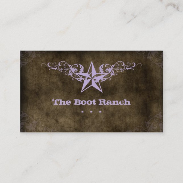 Texas Star Business Card Brown Suede Mauve Visitenkarte (Vorderseite)