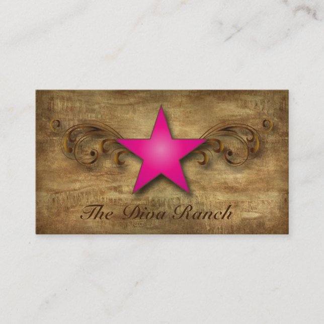 Texas Star Business Card Wildleder Pink Wirbel Visitenkarte (Vorderseite)