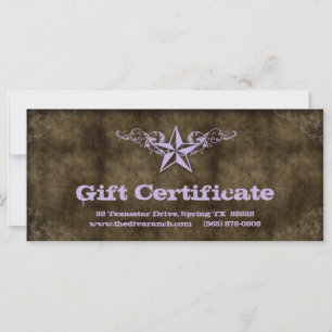 Texas Star Geschenkgutschein-Karte Hot Lila Brown