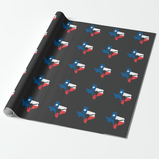Texas State Flag Longhorn Silhouette Geschenkpapier (Ungerollt)