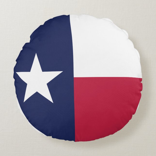 Texas State Flag Rundes Kissen (Vorderseite)
