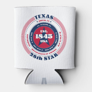 Texas State Geschichte und Monogramm Patriotisch Dosenkühler