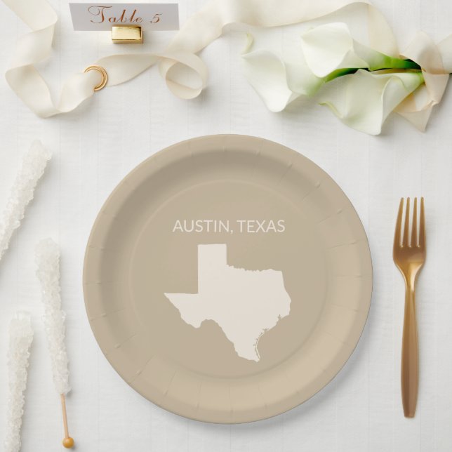 Texas State Karte Home Dekor  Pappteller (Hochzeit)