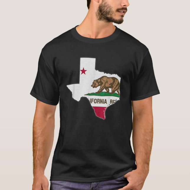 TEXAS STATE MAP CALIFORNIA CA Flag Roots Men Women T-Shirt (Vorderseite)