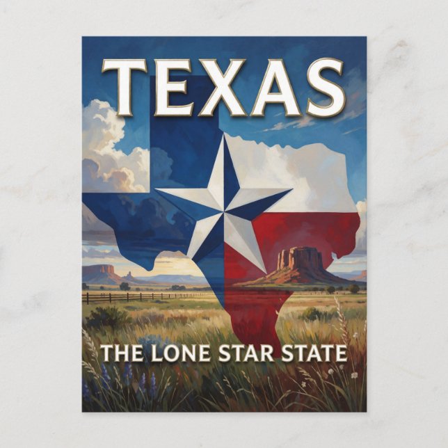 Texas State Pride ⭐ Fette westliche Landschaft Postkarte (Vorderseite)